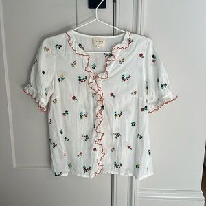 Sezane Andrea embroidered blouse